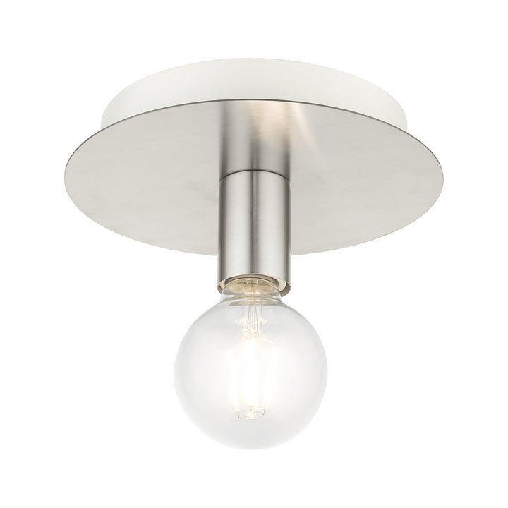 Livex Hillview 45871-91 Ceiling Light - Brushed Nickel w/ White Canopy