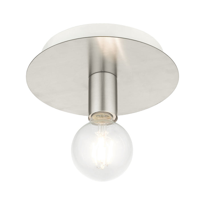 Livex Hillview 45871-91 Ceiling Light - Brushed Nickel w/ White Canopy