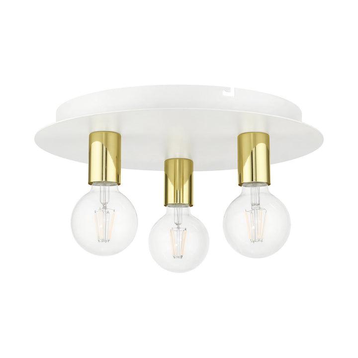 Livex Hillview 45873-03 Ceiling Light - White w/ Polished Brasss