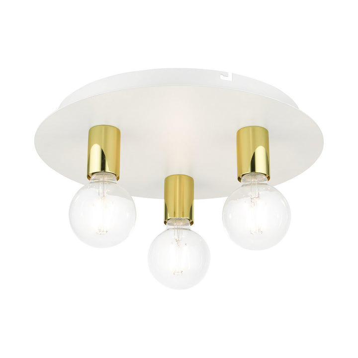 Livex Hillview 45873-03 Ceiling Light - White w/ Polished Brasss