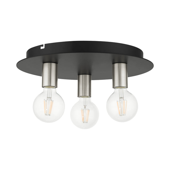 Livex Hillview 45873-04 Ceiling Light - Black w/ Brushed Nickels