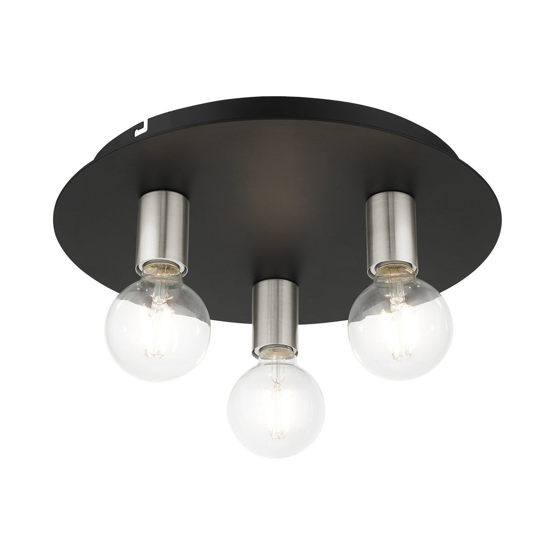 Livex Hillview 45873-04 Ceiling Light - Black w/ Brushed Nickels