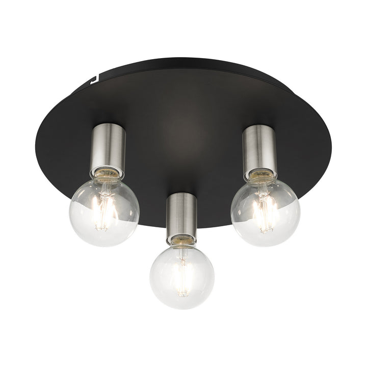 Livex Hillview 45873-04 Ceiling Light - Black w/ Brushed Nickels