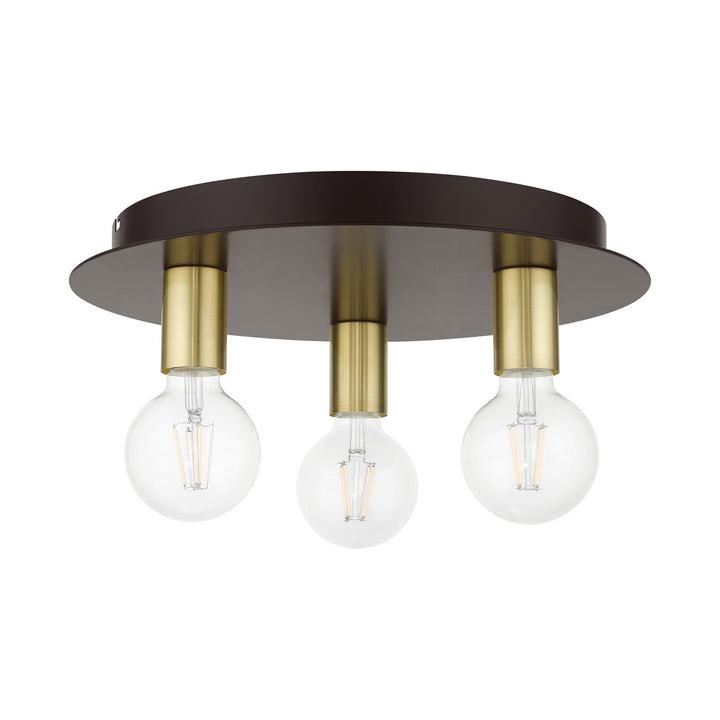 Livex Hillview 45873-07 Ceiling Light - Bronze w/ Satin Brasss