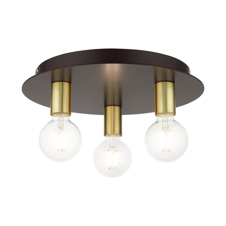 Livex Hillview 45873-07 Ceiling Light - Bronze w/ Satin Brasss