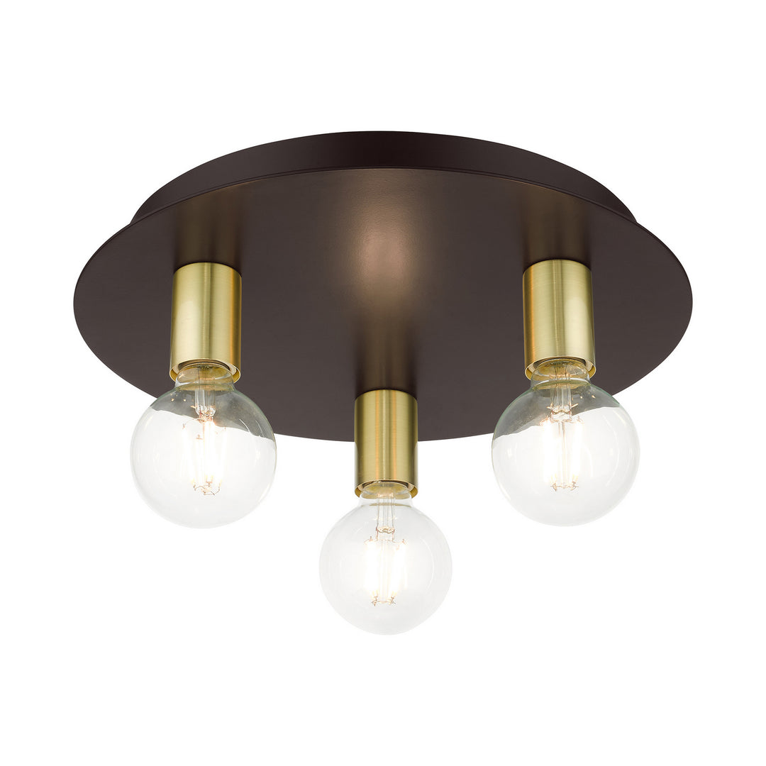 Livex Hillview 45873-07 Ceiling Light - Bronze w/ Satin Brasss