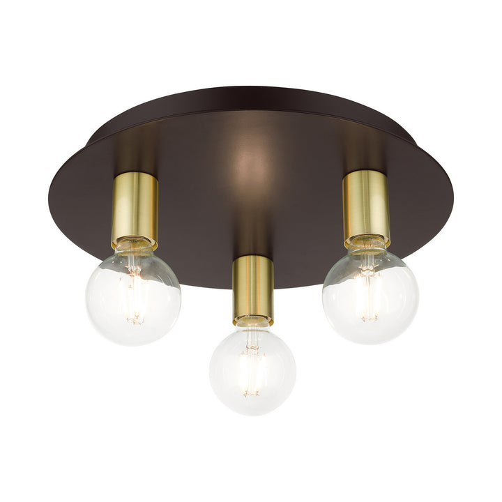 Livex Hillview 45873-07 Ceiling Light - Bronze w/ Satin Brasss