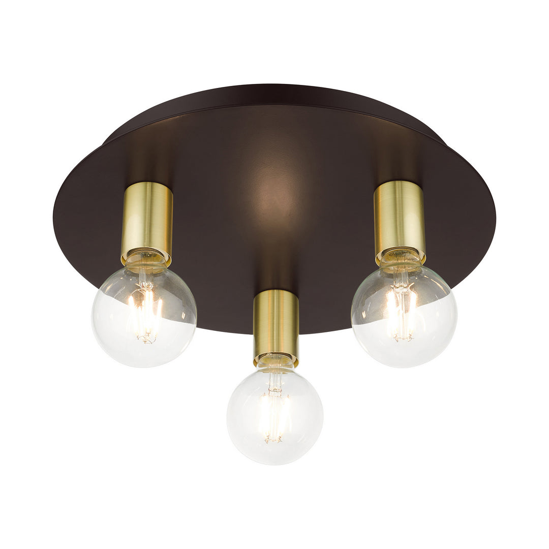 Livex Hillview 45873-07 Ceiling Light - Bronze w/ Satin Brasss