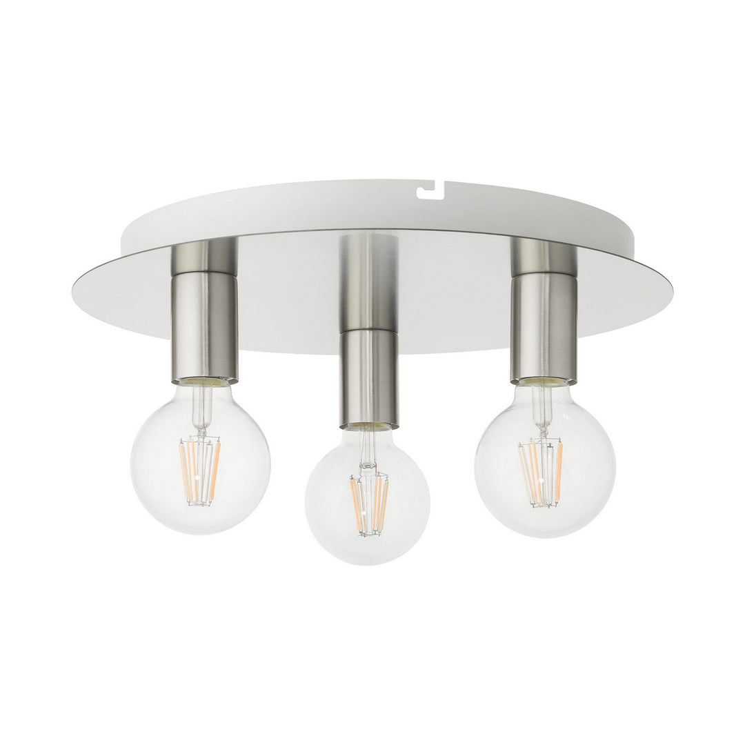 Livex Hillview 45873-91 Ceiling Light - Brushed Nickel w/ White Canopy