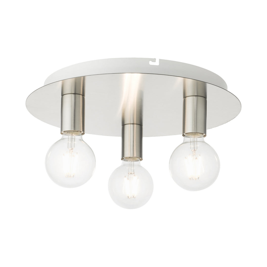 Livex Hillview 45873-91 Ceiling Light - Brushed Nickel w/ White Canopy