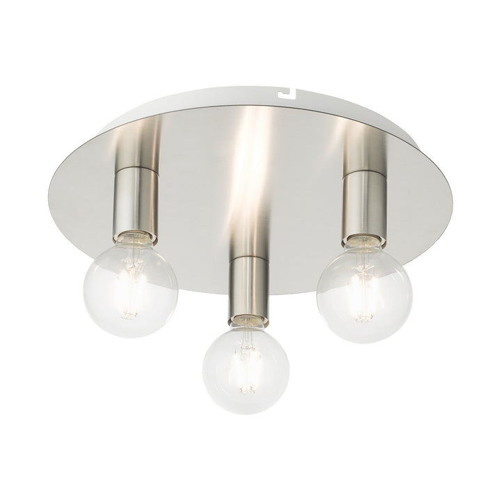 Livex Hillview 45873-91 Ceiling Light - Brushed Nickel w/ White Canopy