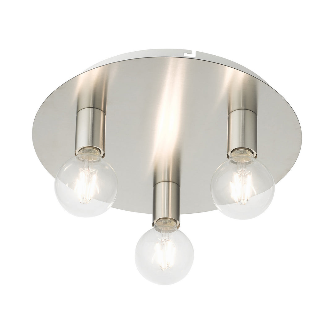 Livex Hillview 45873-91 Ceiling Light - Brushed Nickel w/ White Canopy