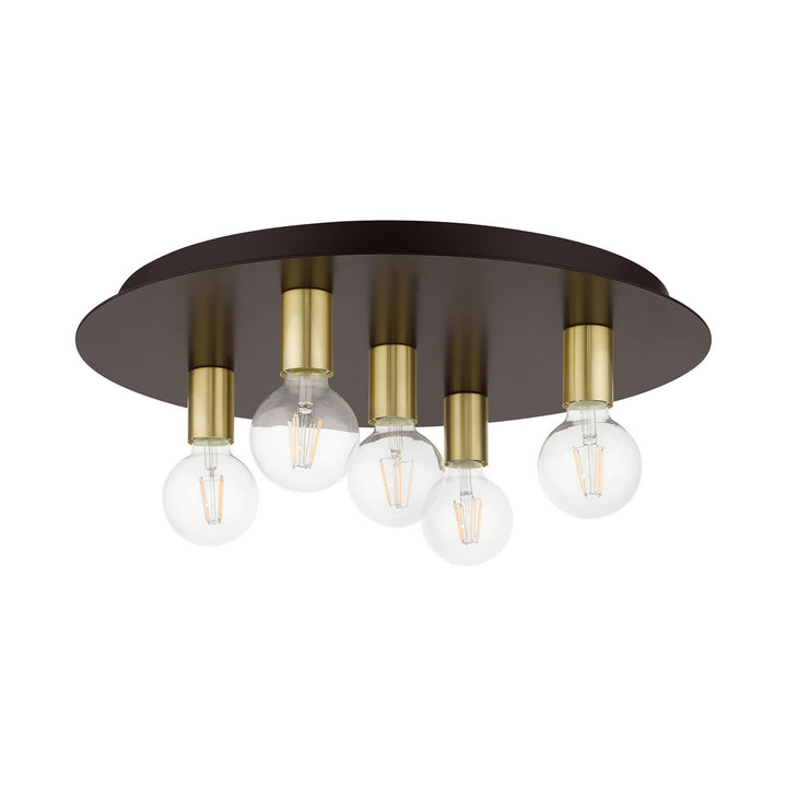 Livex Hillview 45875-07 Ceiling Light - Bronze w/ Satin Brasss