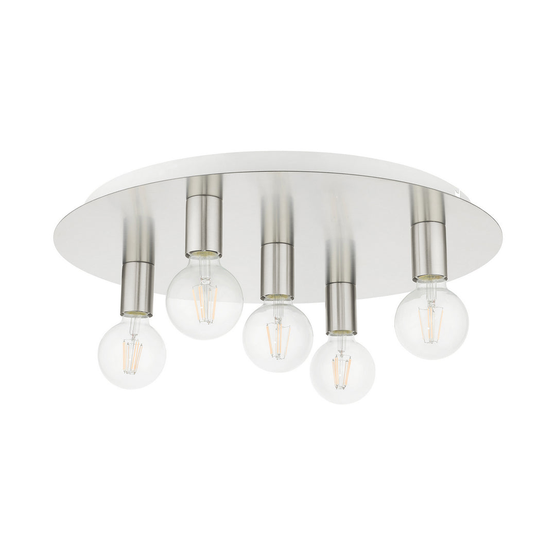 Livex Hillview 45875-91 Ceiling Light - Brushed Nickel w/ White Canopy