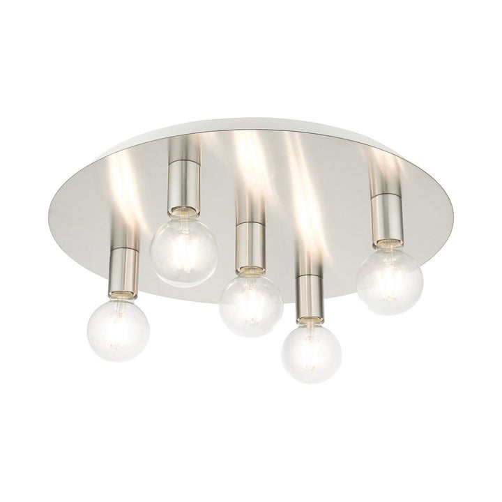 Livex Hillview 45875-91 Ceiling Light - Brushed Nickel w/ White Canopy