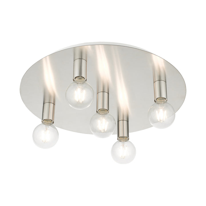 Livex Hillview 45875-91 Ceiling Light - Brushed Nickel w/ White Canopy