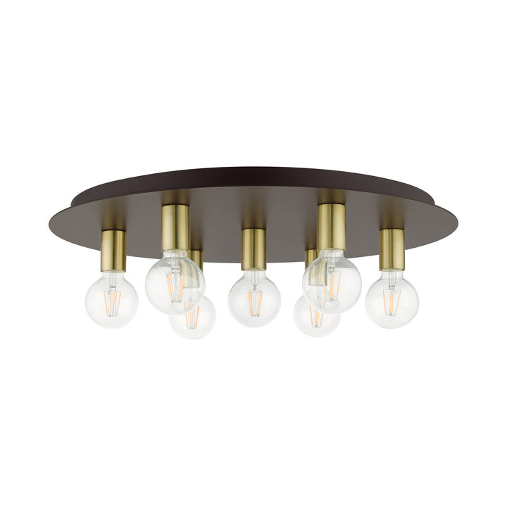 Livex Hillview 45876-07 Ceiling Light - Bronze w/ Satin Brasss