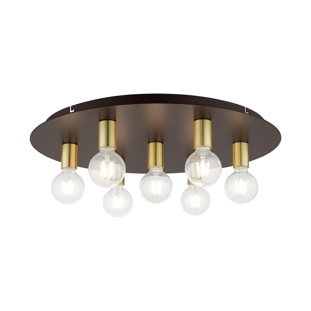 Livex Hillview 45876-07 Ceiling Light - Bronze w/ Satin Brasss