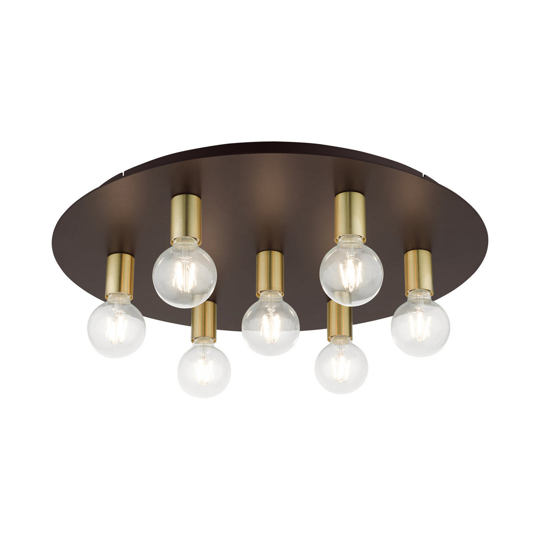 Livex Hillview 45876-07 Ceiling Light - Bronze w/ Satin Brasss