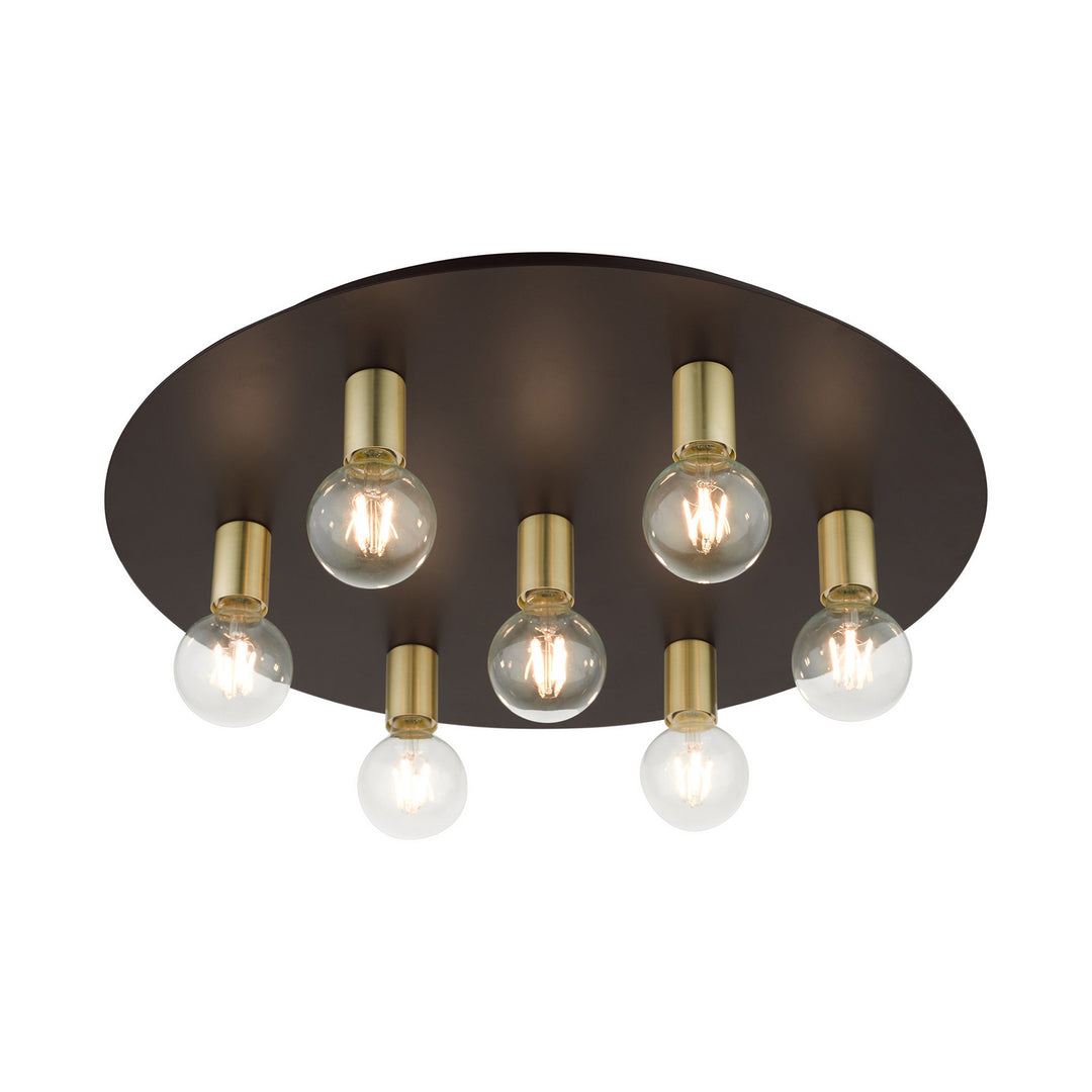 Livex Hillview 45876-07 Ceiling Light - Bronze w/ Satin Brasss