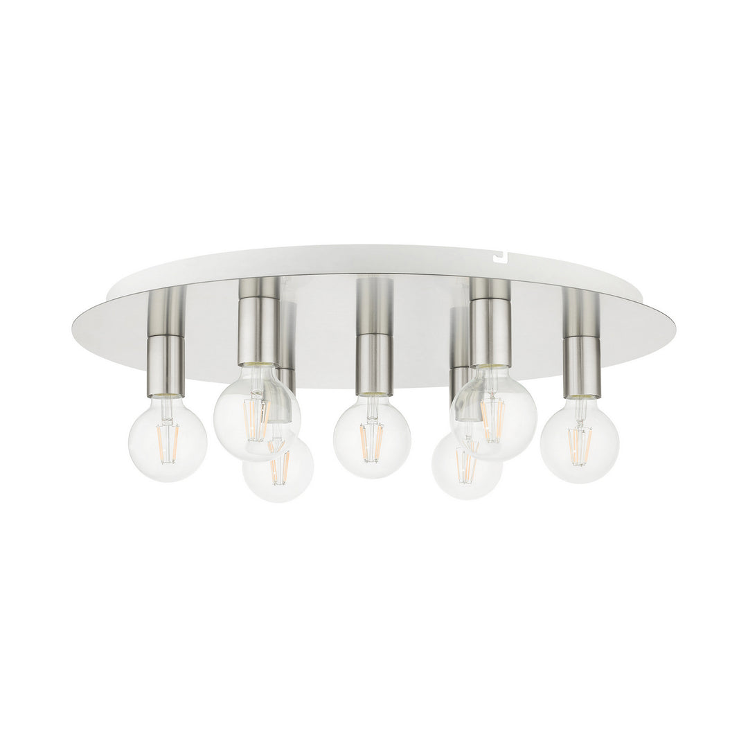 Livex Hillview 45876-91 Ceiling Light - Brushed Nickel w/ White Canopy