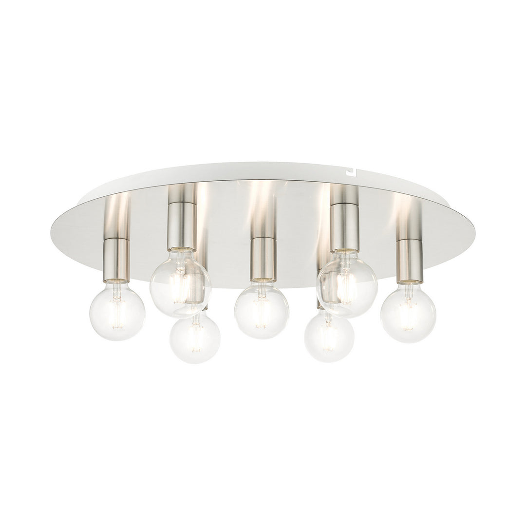 Livex Hillview 45876-91 Ceiling Light - Brushed Nickel w/ White Canopy