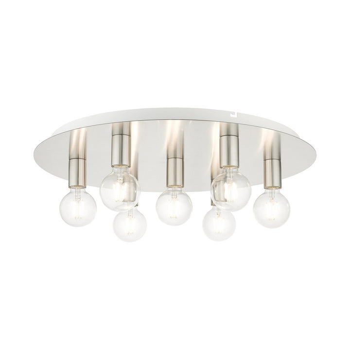 Livex Hillview 45876-91 Ceiling Light - Brushed Nickel w/ White Canopy