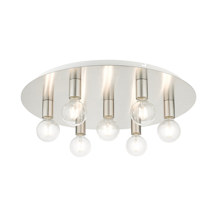 Livex Hillview 45876-91 Ceiling Light - Brushed Nickel w/ White Canopy