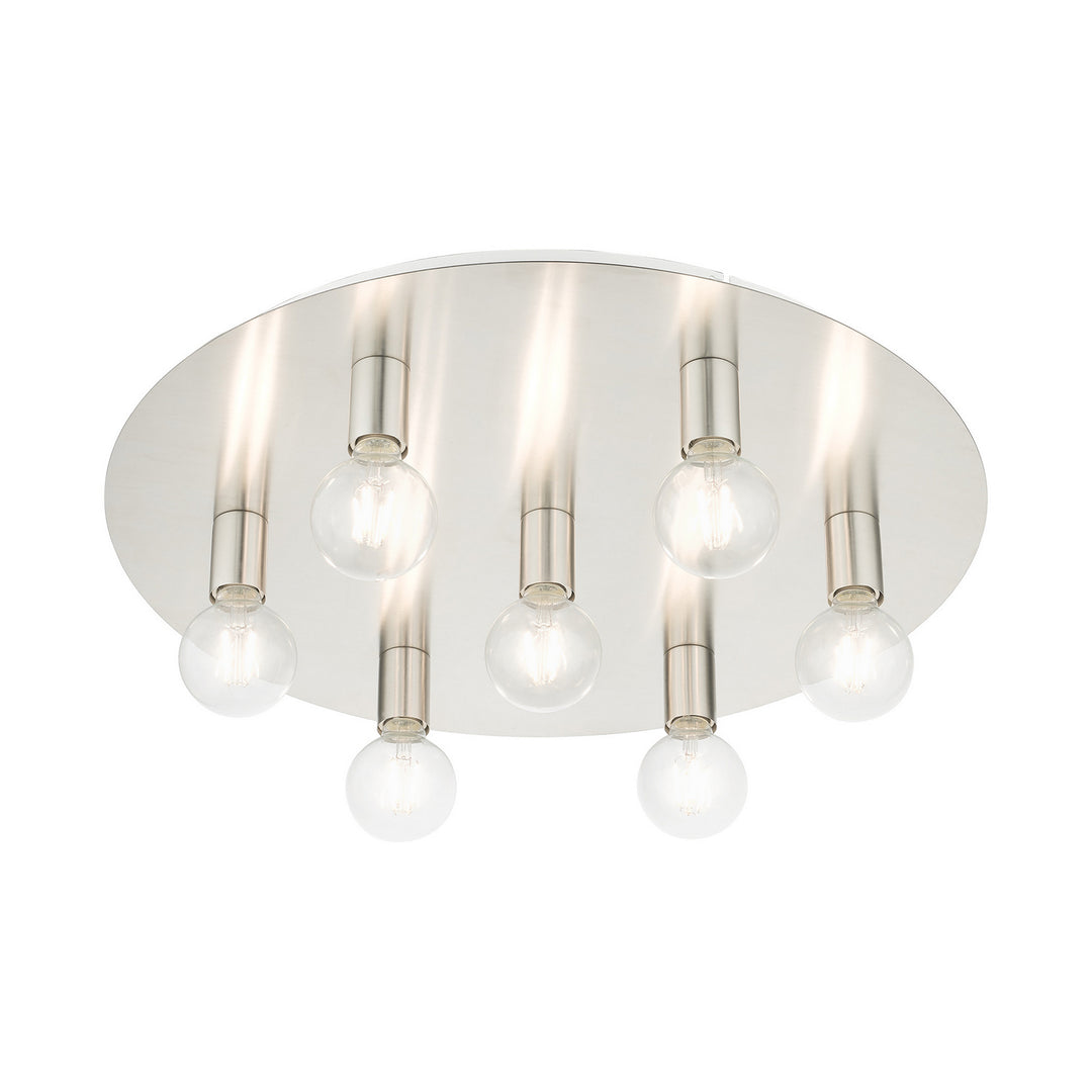 Livex Hillview 45876-91 Ceiling Light - Brushed Nickel w/ White Canopy