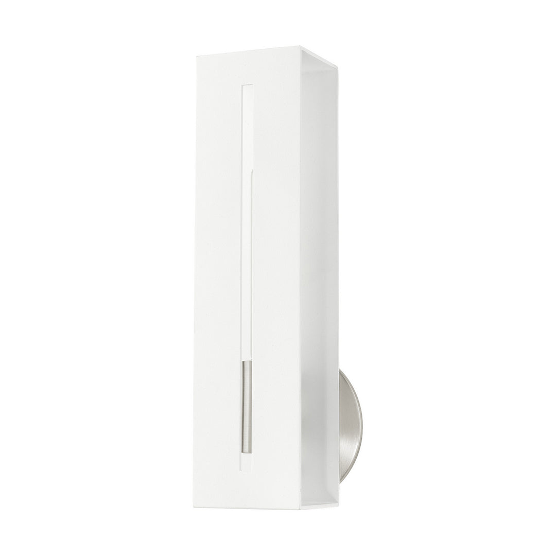 Livex Soma 45953-13 Wall Sconce Light - Textured White w/ Brushed Nickels