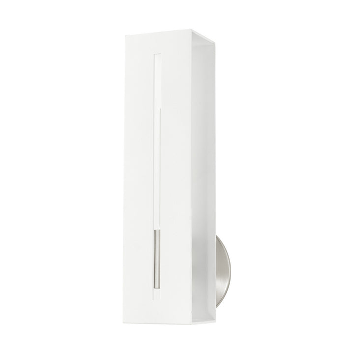 Livex Soma 45953-13 Wall Sconce Light - Textured White w/ Brushed Nickels
