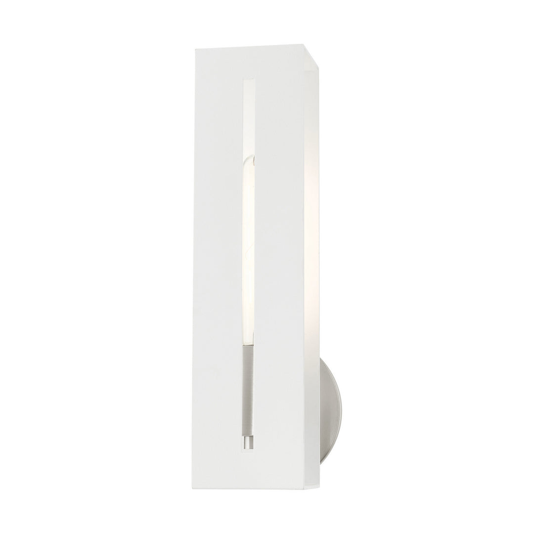 Livex Soma 45953-13 Wall Sconce Light - Textured White w/ Brushed Nickels