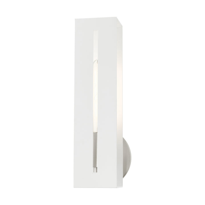 Livex Soma 45953-13 Wall Sconce Light - Textured White w/ Brushed Nickels