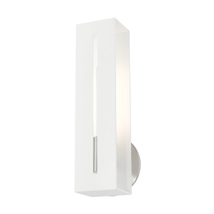 Livex Soma 45953-13 Wall Sconce Light - Textured White w/ Brushed Nickels