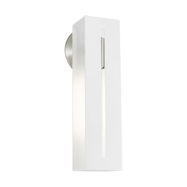 Livex Soma 45953-13 Wall Sconce Light - Textured White w/ Brushed Nickels
