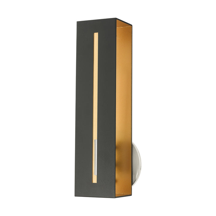 Livex Soma 45953-14 Wall Sconce Light - Textured Black w/ Brushed Nickels