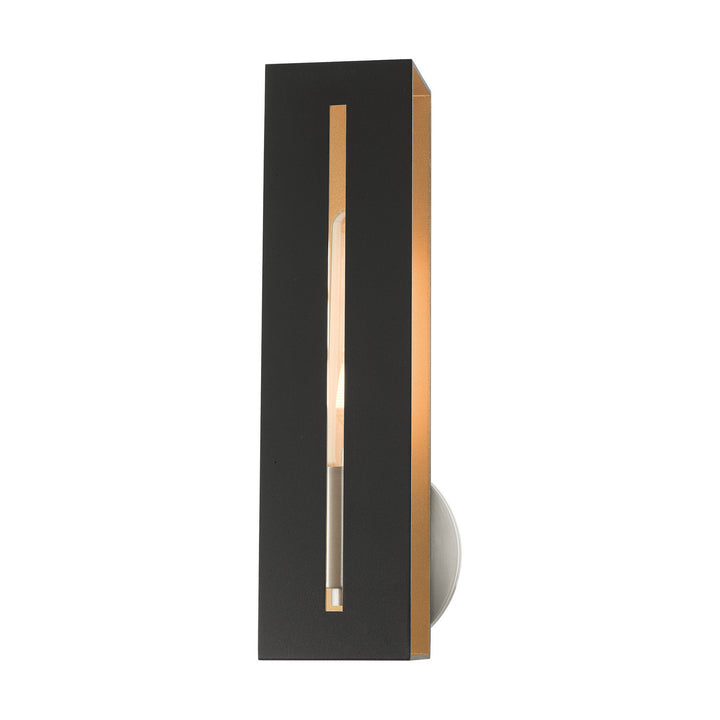 Livex Soma 45953-14 Wall Sconce Light - Textured Black w/ Brushed Nickels