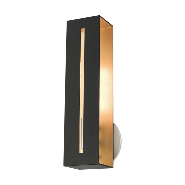 Livex Soma 45953-14 Wall Sconce Light - Textured Black w/ Brushed Nickels