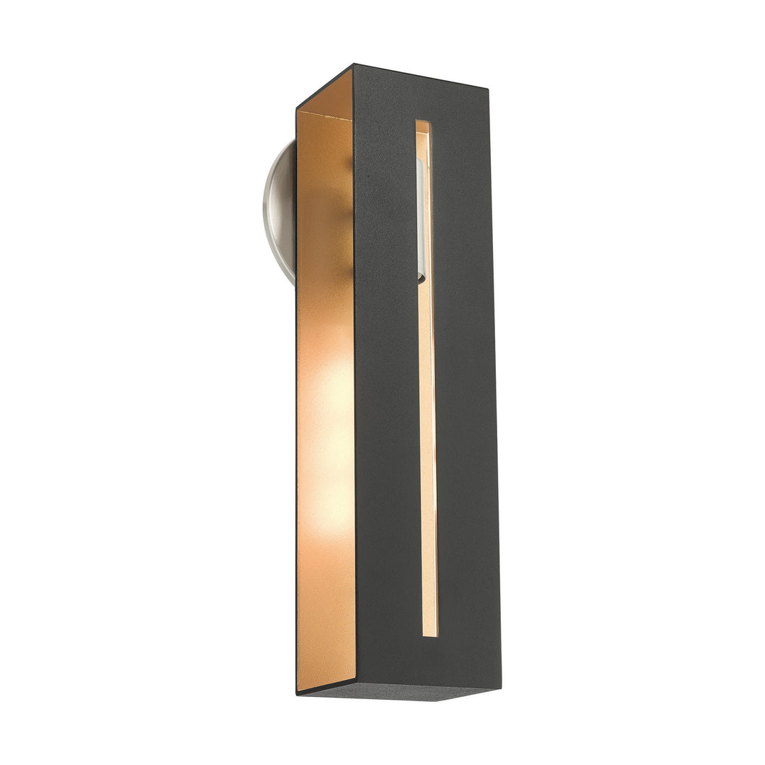 Livex Soma 45953-14 Wall Sconce Light - Textured Black w/ Brushed Nickels
