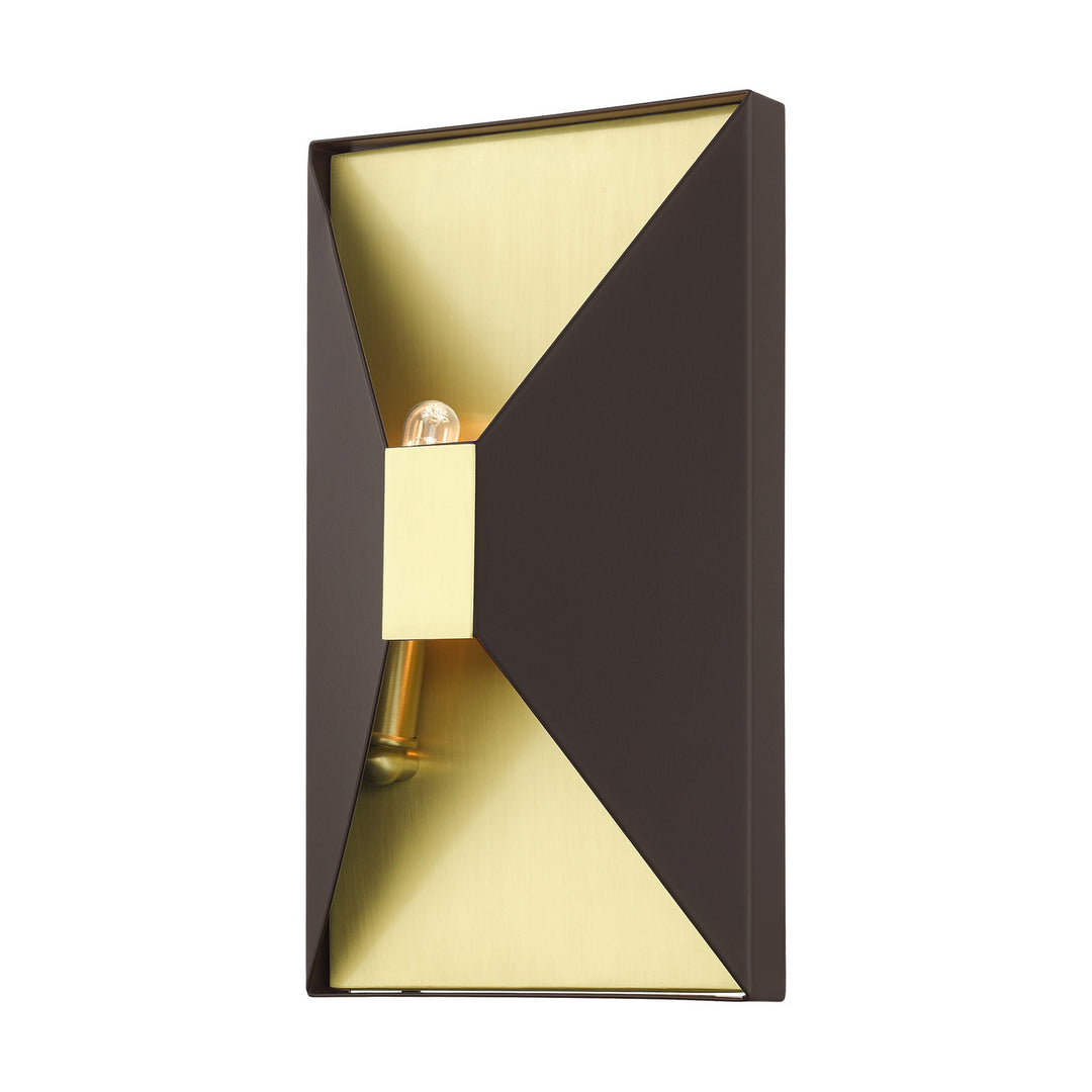 Livex Lexford 46002-07 Wall Sconce Light - Bronze w/ Satin Brasss