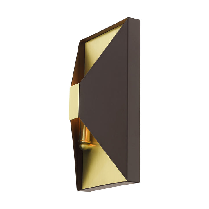 Livex Lexford 46002-07 Wall Sconce Light - Bronze w/ Satin Brasss