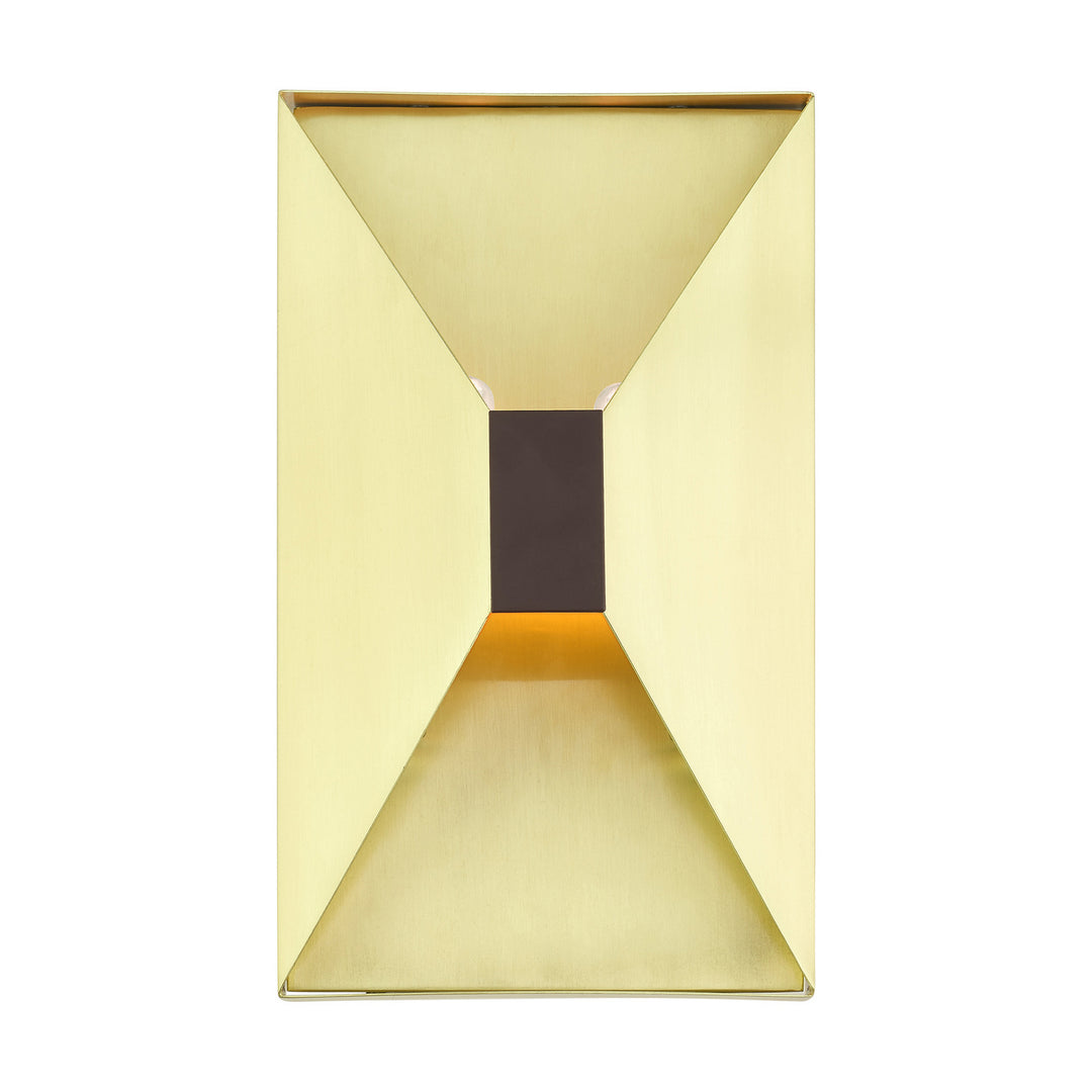 Livex Lexford 46002-12 Wall Sconce Light - Satin Brass w/ Bronze