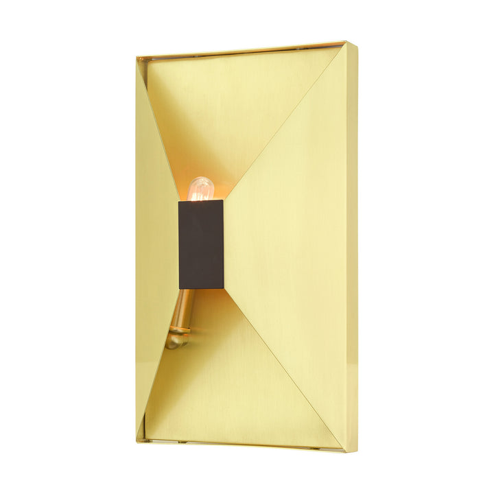Livex Lexford 46002-12 Wall Sconce Light - Satin Brass w/ Bronze