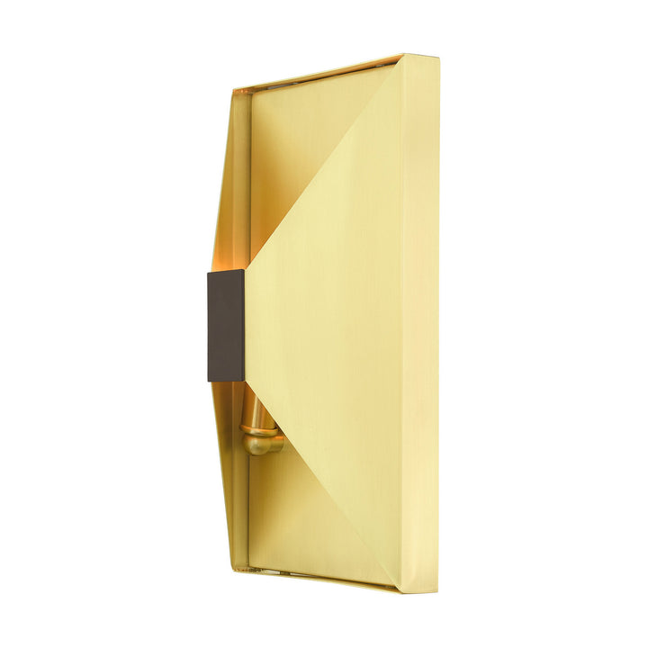 Livex Lexford 46002-12 Wall Sconce Light - Satin Brass w/ Bronze