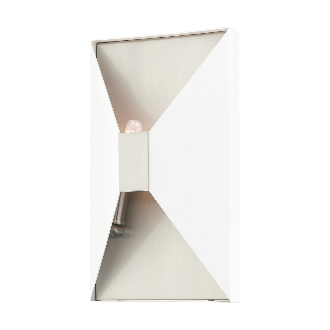 Livex Lexford 46002-13 Wall Sconce Light - Textured White w/ Brushed Nickels