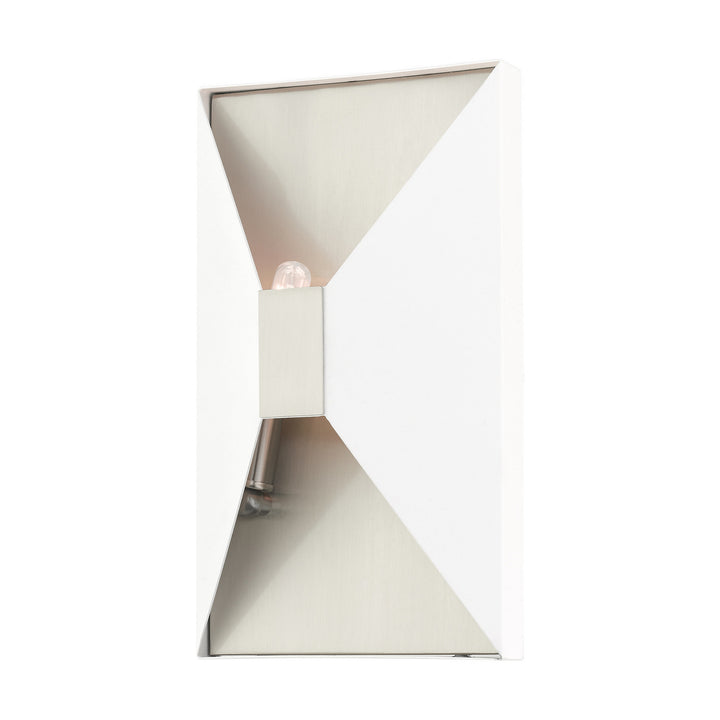 Livex Lexford 46002-13 Wall Sconce Light - Textured White w/ Brushed Nickels