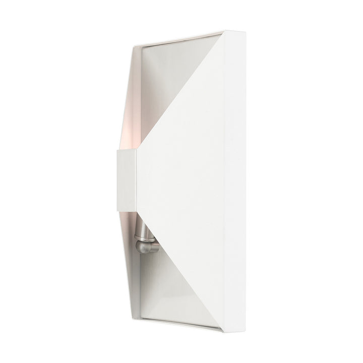 Livex Lexford 46002-13 Wall Sconce Light - Textured White w/ Brushed Nickels