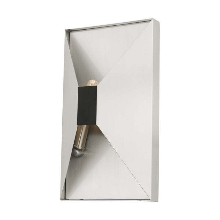 Livex Lexford 46002-91 Wall Sconce Light - Brushed Nickel w/ Black