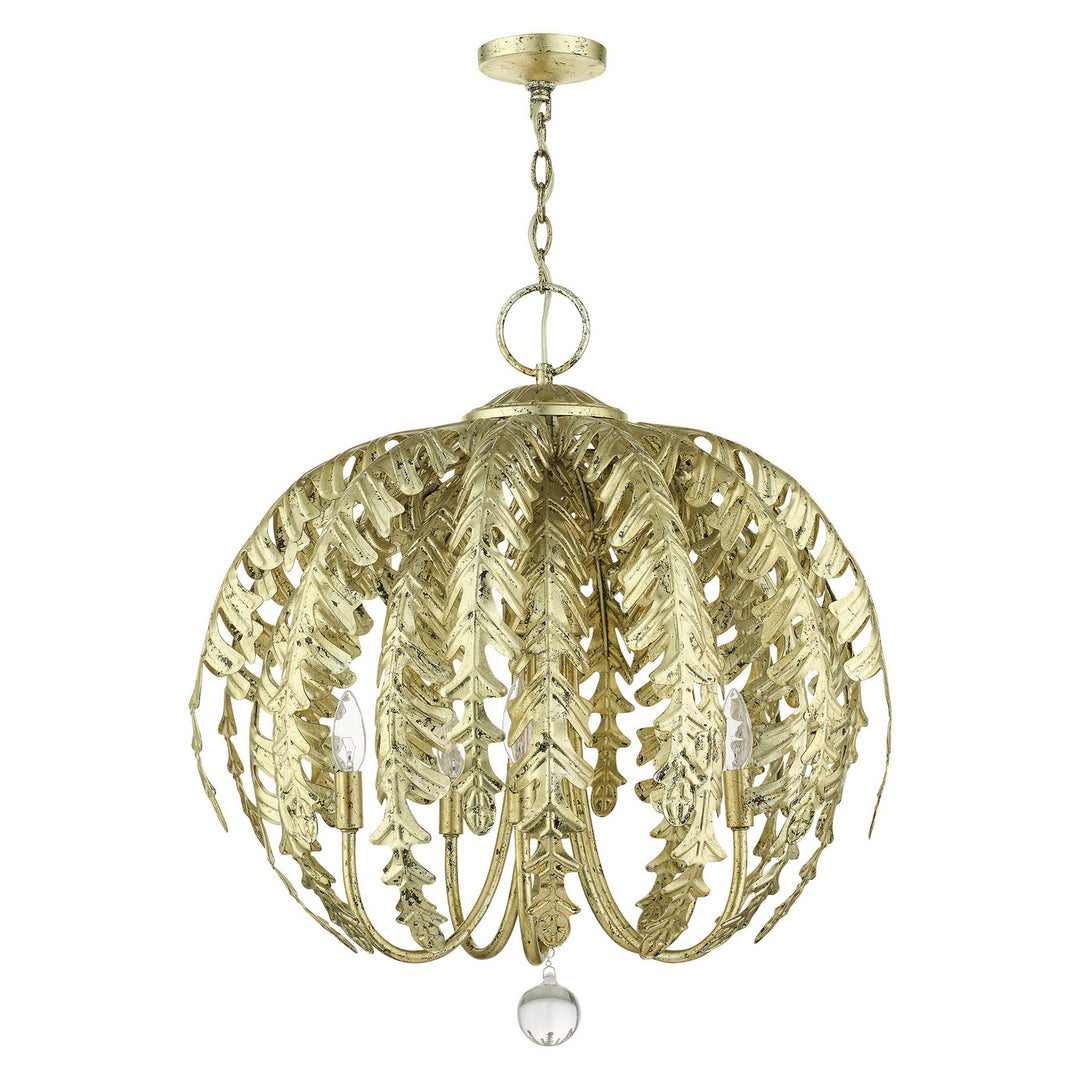 Livex Acanthus 46235-28 Chandelier Light - Hand Applied Winter Gold