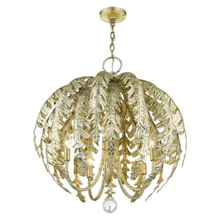 Livex Acanthus 46235-28 Chandelier Light - Hand Applied Winter Gold